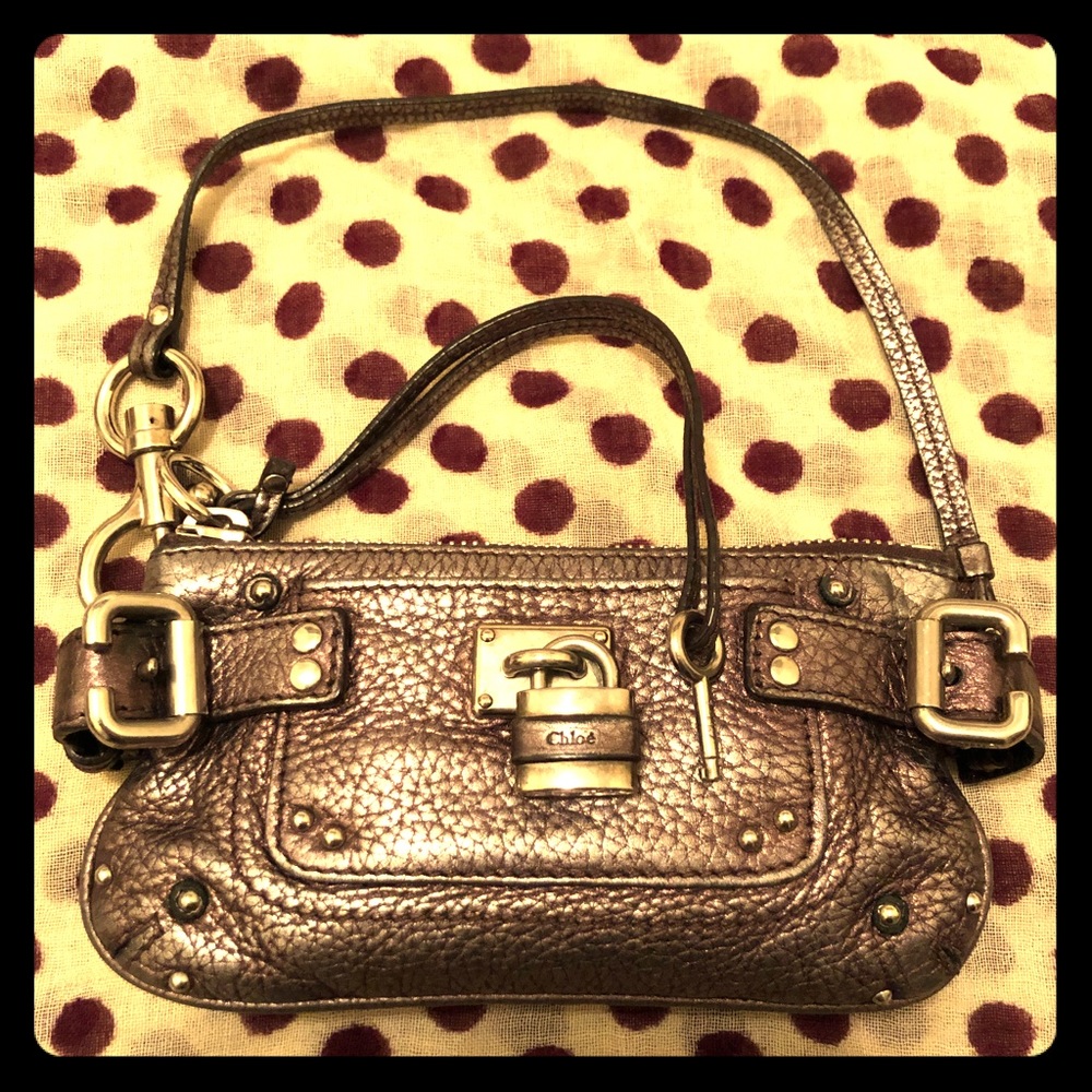 Chloe Paddington Pochette in Metallic Leather 🔐